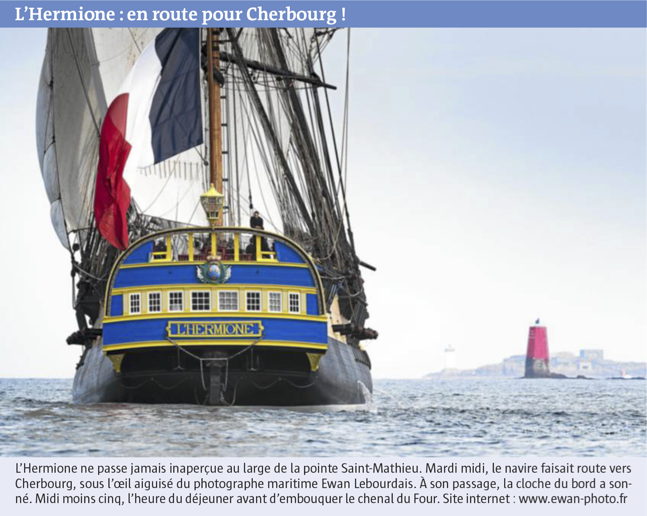 hermione en route pour cherbourg